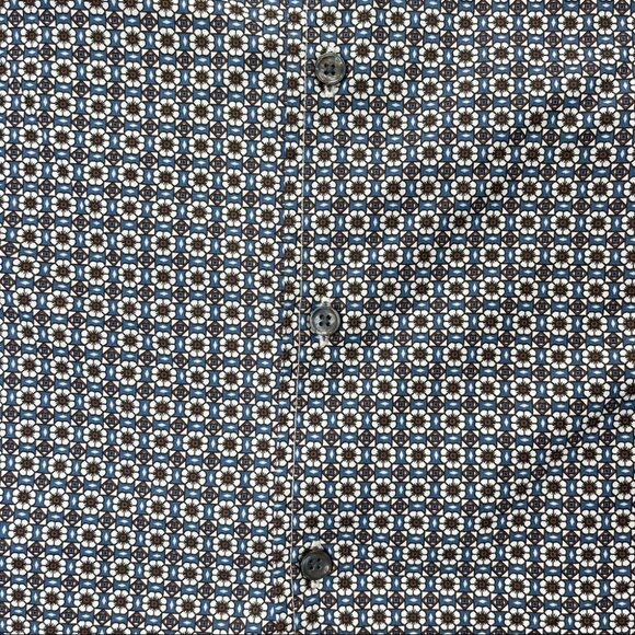 Tasso Elba Novelty Woven Cotton Mens Button Down - Picture 6 of 9